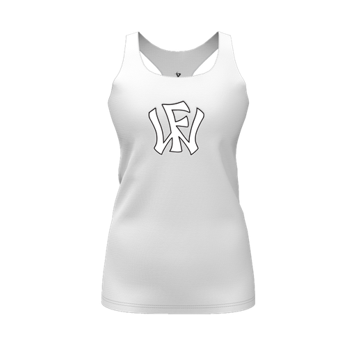 [FT0TRBWH-FYS-LOGO2] Decker Racerback Tank Top (Female Youth S, White, Logo 2)