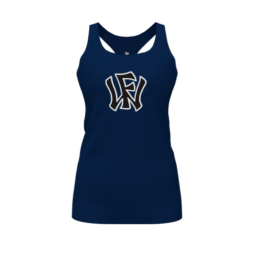 [FT0TRBNV-FYS-LOGO1] Decker Racerback Tank Top (Female Youth S, Navy, Logo 1)
