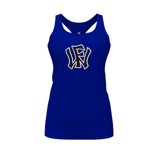 [CUS-DFW-RCBK-PER-RYL-FYS-LOGO1] Racerback Tank Top (Female Youth S, Royal, Logo 1)