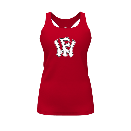 [CUS-DFW-RCBK-PER-RED-FYS-LOGO2] Racerback Tank Top (Female Youth S, Red, Logo 2)