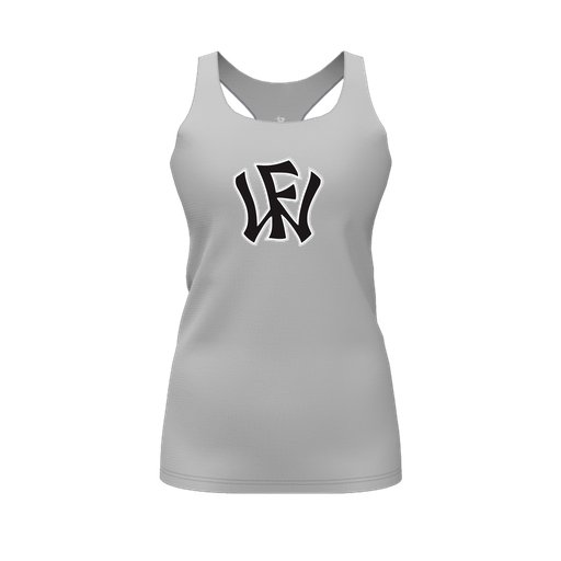 [FT0TRBGY-FYS-LOGO1] Decker Racerback Tank Top (Female Youth S, Gray, Logo 1)