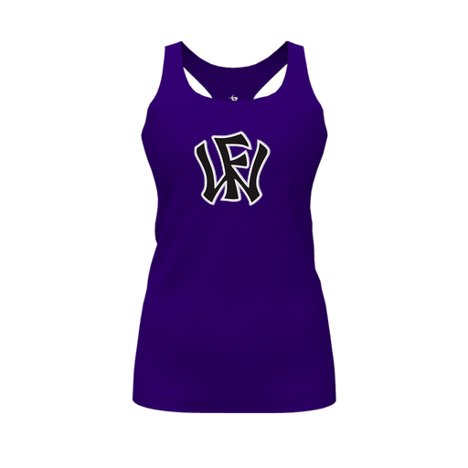 [FT0TRBPP-FYS-LOGO1] Decker Racerback Tank Top (Female Youth S, Purple, Logo 1)