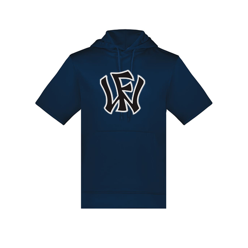 [6871.065.S-LOGO1] Men's Dri Fit Short Sleeve Hoodie (Adult S, Navy, Logo 1)