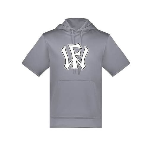 [6871.059.S-LOGO2] Men's Dri Fit Short Sleeve Hoodie (Adult S, Gray, Logo 2)