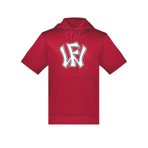 [6871.083.S-LOGO2] Men's Dri Fit Short Sleeve Hoodie (Adult S, Red, Logo 2)