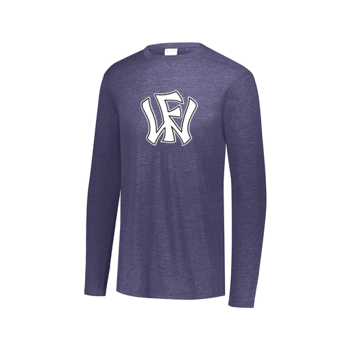 [FTLCUBNV-AXS-LOGO2] Decker Men's Tri-Blend T-Shirt - Long Sleeve (Adult XS, Navy, Logo 2)