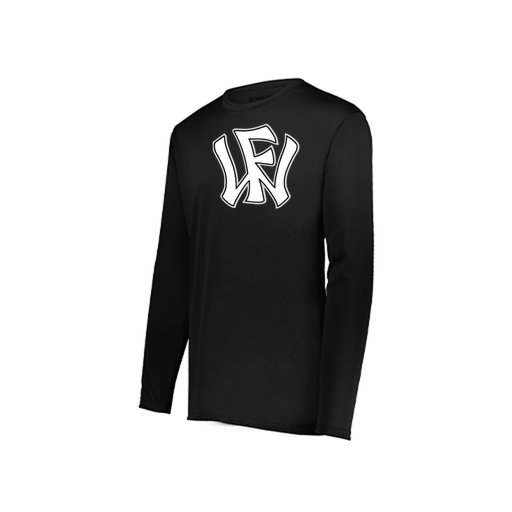 [222823.080.S-LOGO2] Youth LS Smooth Sport Shirt (Youth S, Black, Logo 2)