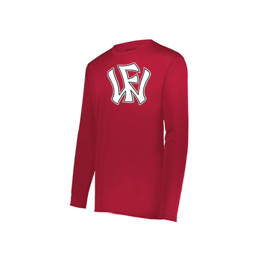 [222823.083.S-LOGO2] Youth LS Smooth Sport Shirt (Youth S, Red, Logo 2)