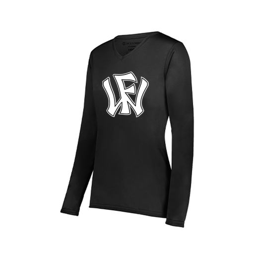 [222824.080.S-LOGO2] Ladies LS Smooth Sport Shirt (Female Adult S, Black, Logo 2)