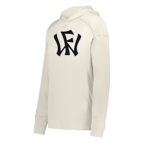 [222798-WHT-FAXS-LOGO1] Ladies Ventura Thin Knit Hoodie (Female Adult XS, White, Logo 1)