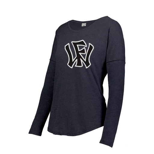 [FTLCUBNV-FAXS-LOGO1] Decker Women's Tri-Blend T-Shirt - Long Sleeve (Female Adult XS, Navy, Logo 1)
