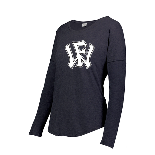 [FTLCUBNV-FAXS-LOGO2] Ladies LS Ultra-blend T-Shirt (Female Adult XS, Navy, Logo 2)