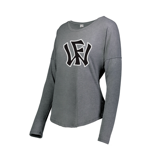 [FTLCUBGY-FAXS-LOGO1] Ladies LS Ultra-blend T-Shirt (Female Adult XS, Gray, Logo 1)